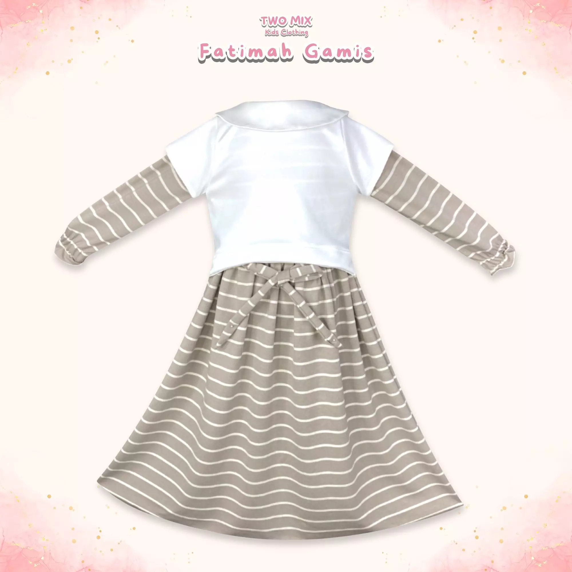 Two Mix Fatimah Baju Dress Gamis Anak Perempuan 1-12 Tahun 4430