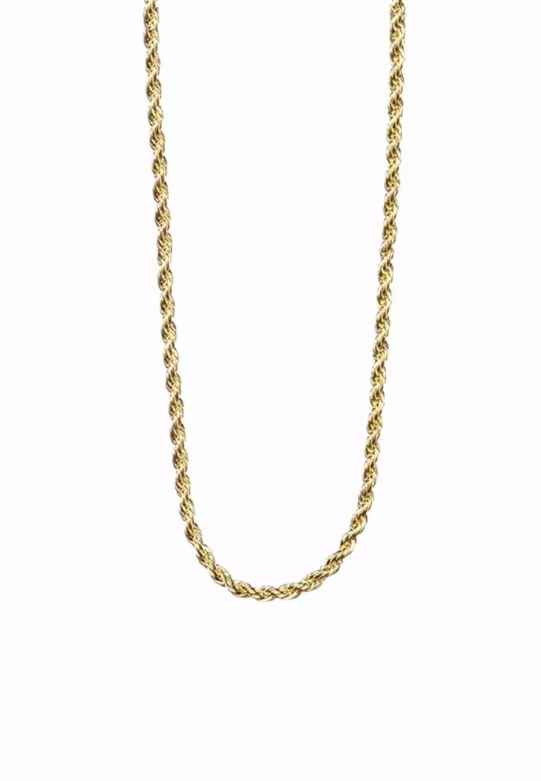 Mens gold rope chain 18k hotsell