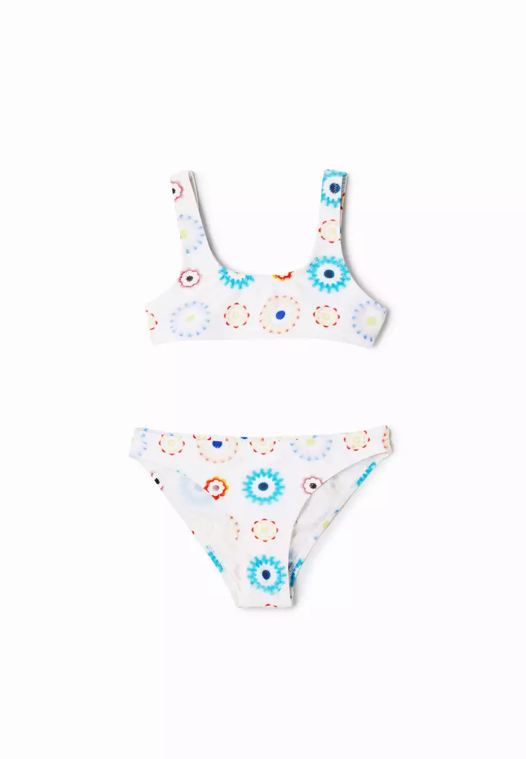 Desigual Girl Geometric strap bikini.