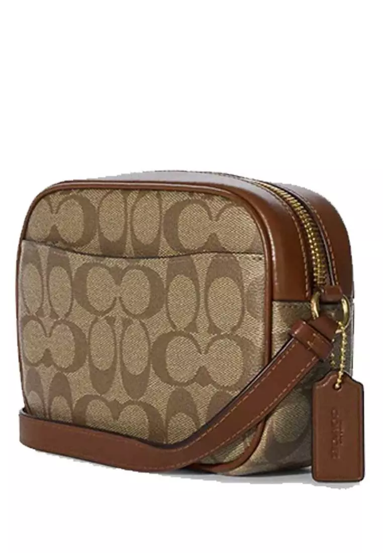 Coach camera bag best sale in signature embossed leather