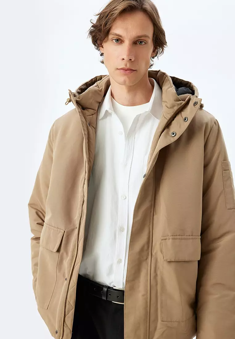 Zippered Slim Fit Hooded Jacket