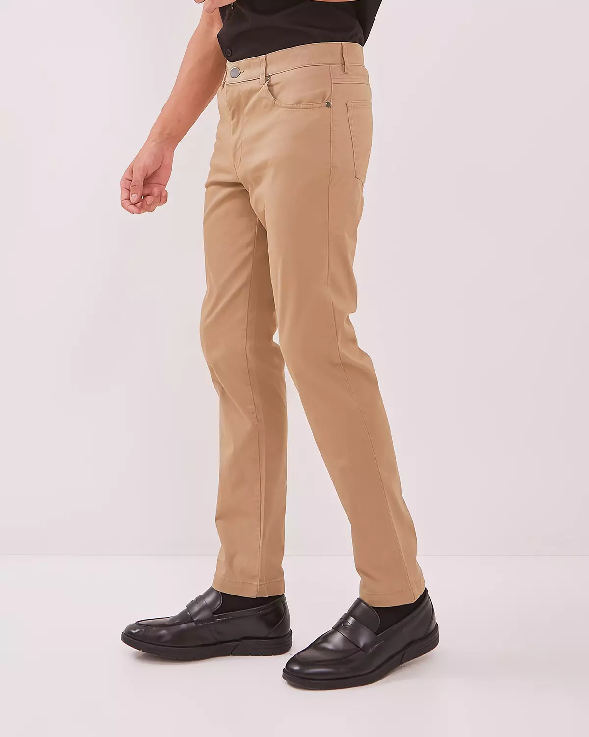 CREAM SLIM FIT CHINOS CREAM TROUSERS