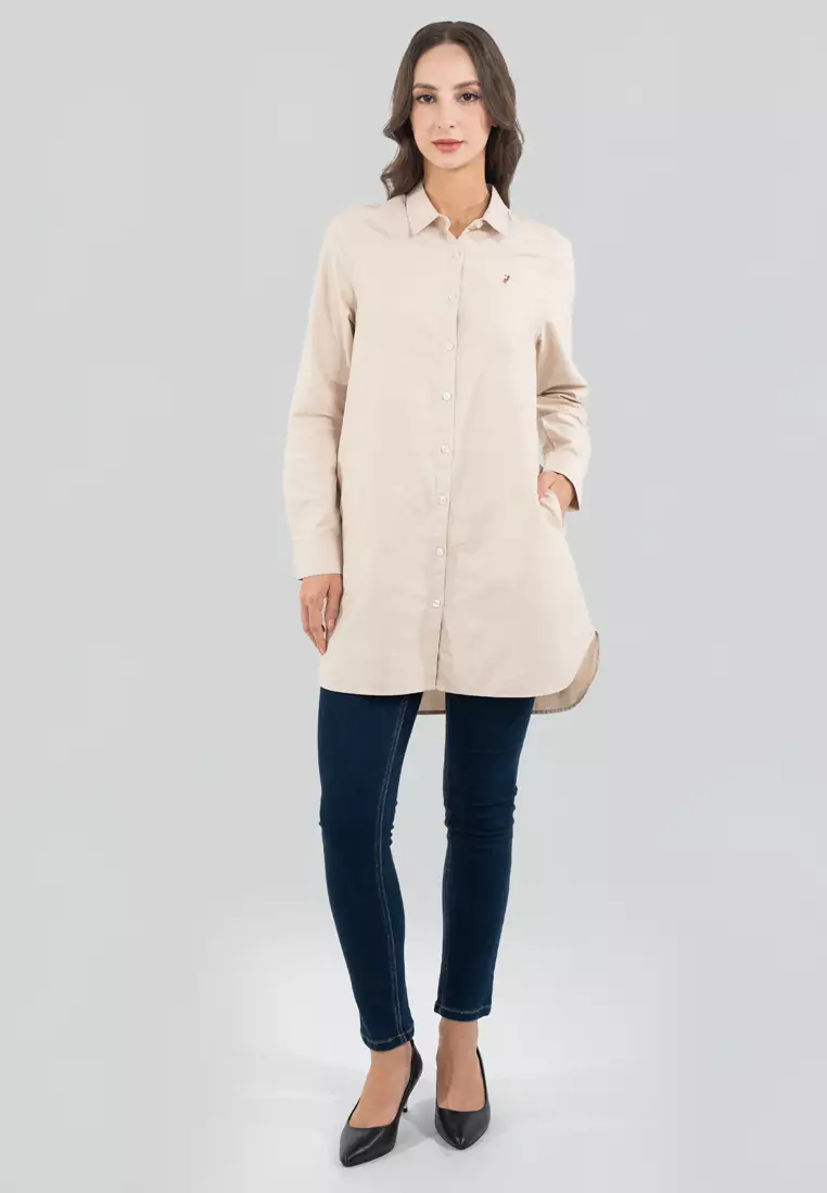 Polo Haus - Women’s Oxford Long Sleeve Shirt Dress WBSD008C