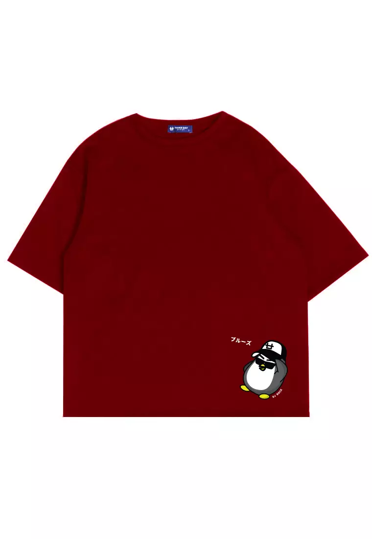 MTN15 kaos oversize scuba tebal dj rock blues abu