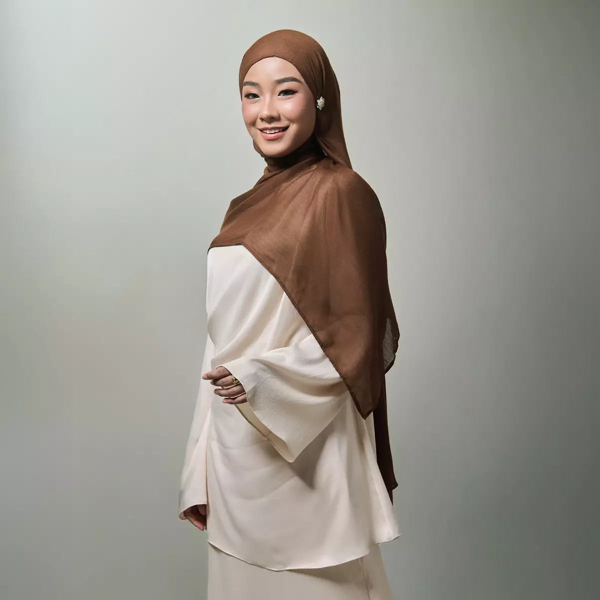 [New Collection] ZM Zaskia Mecca - Leeya Cinnamon Pashmina Viscose Muslim - Jilbab Bahan Viscose Premium