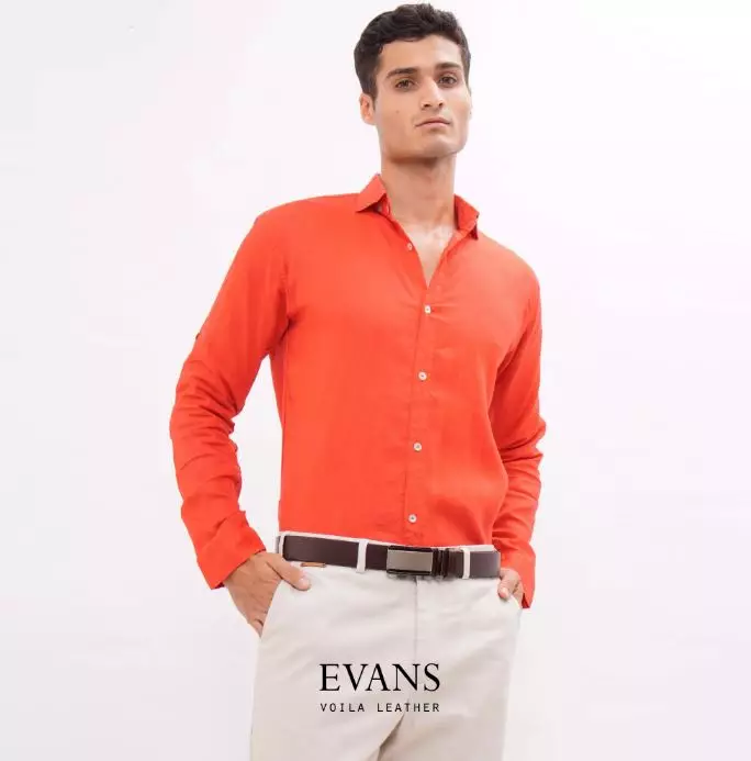 Genuine Leather Men’s Belt Voila Evans Brown