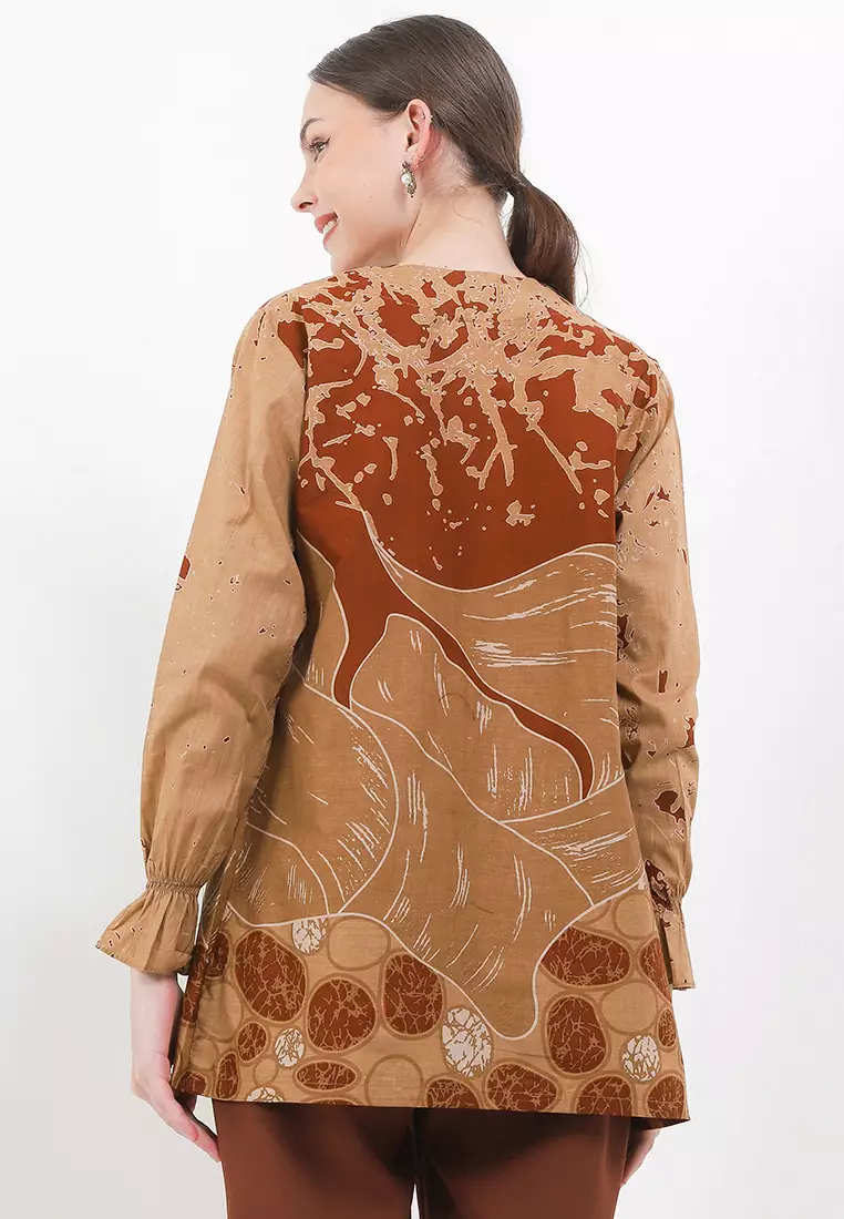 Batu Blouse Batik Premium Wanita Casual Modern