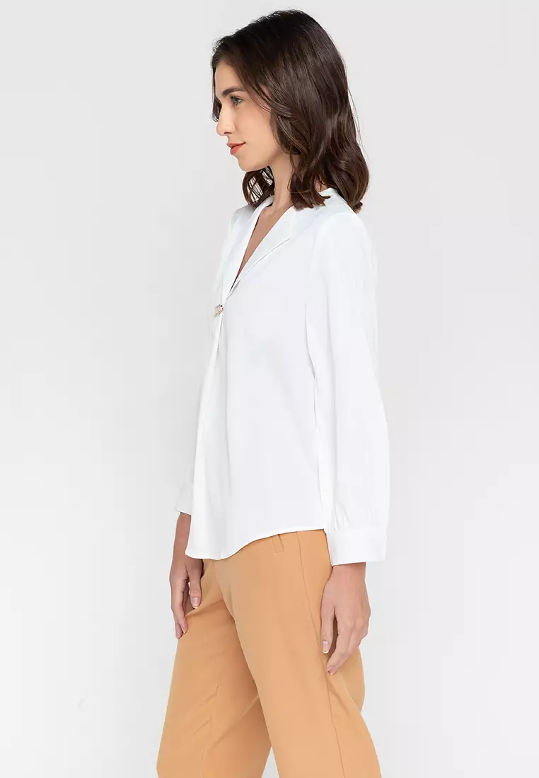 Cartel Flat Collar With Bishop Sleeves Top