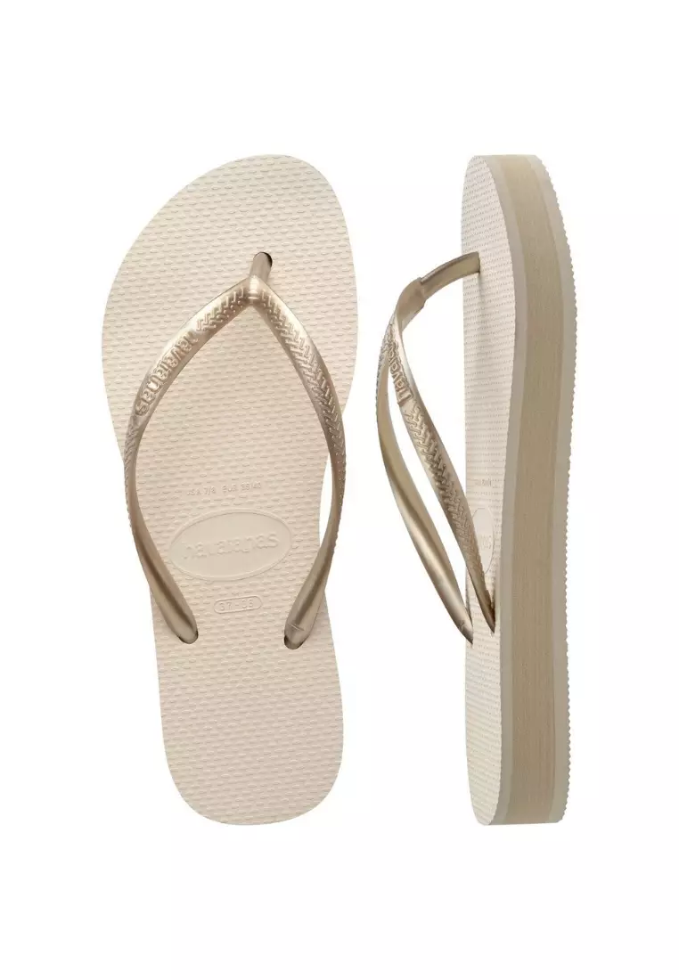 Havaianas Slim Flatform Flip Flops-Beige