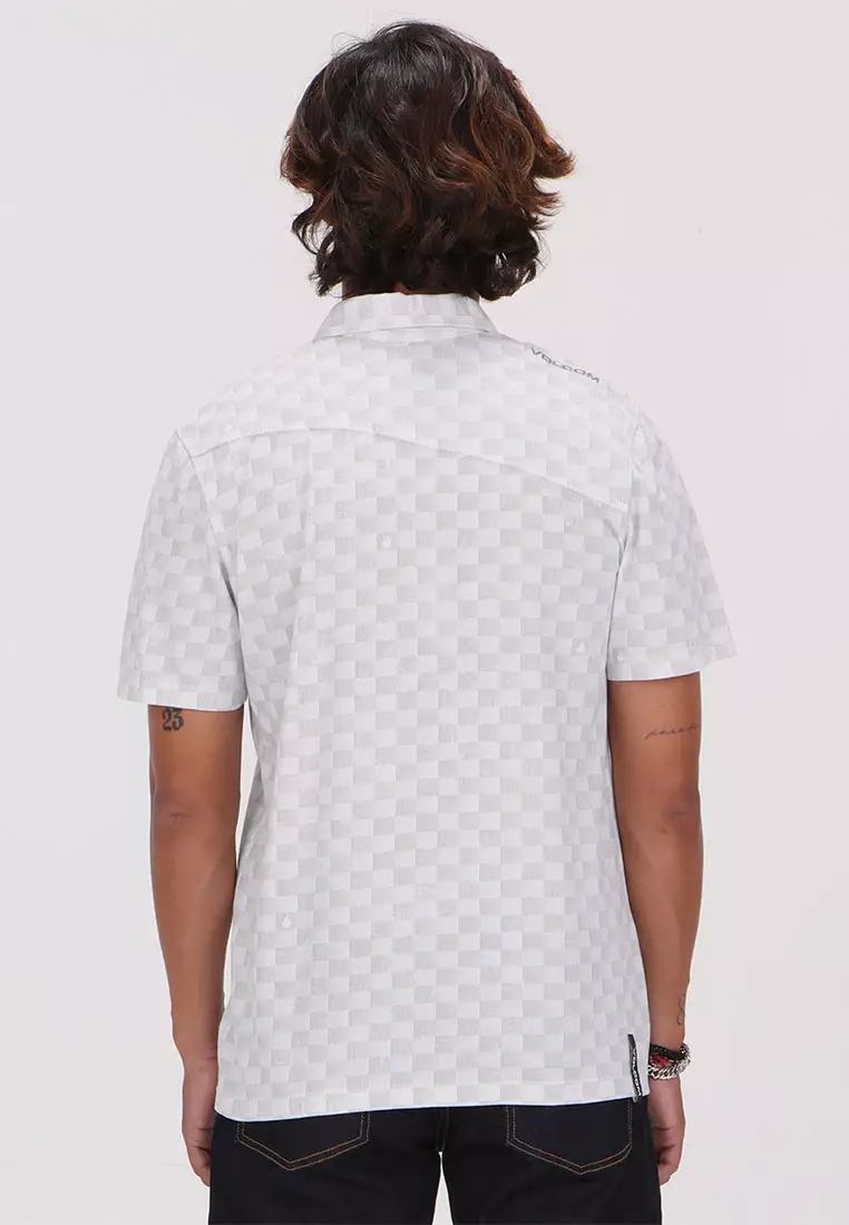 MPL CHECKERED SHORT SLEEVE POLO WHITE