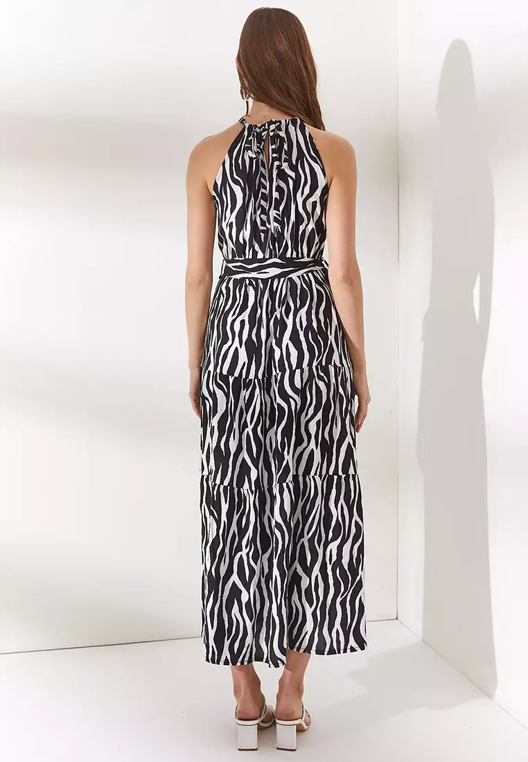 Halter Neck Belted Dress