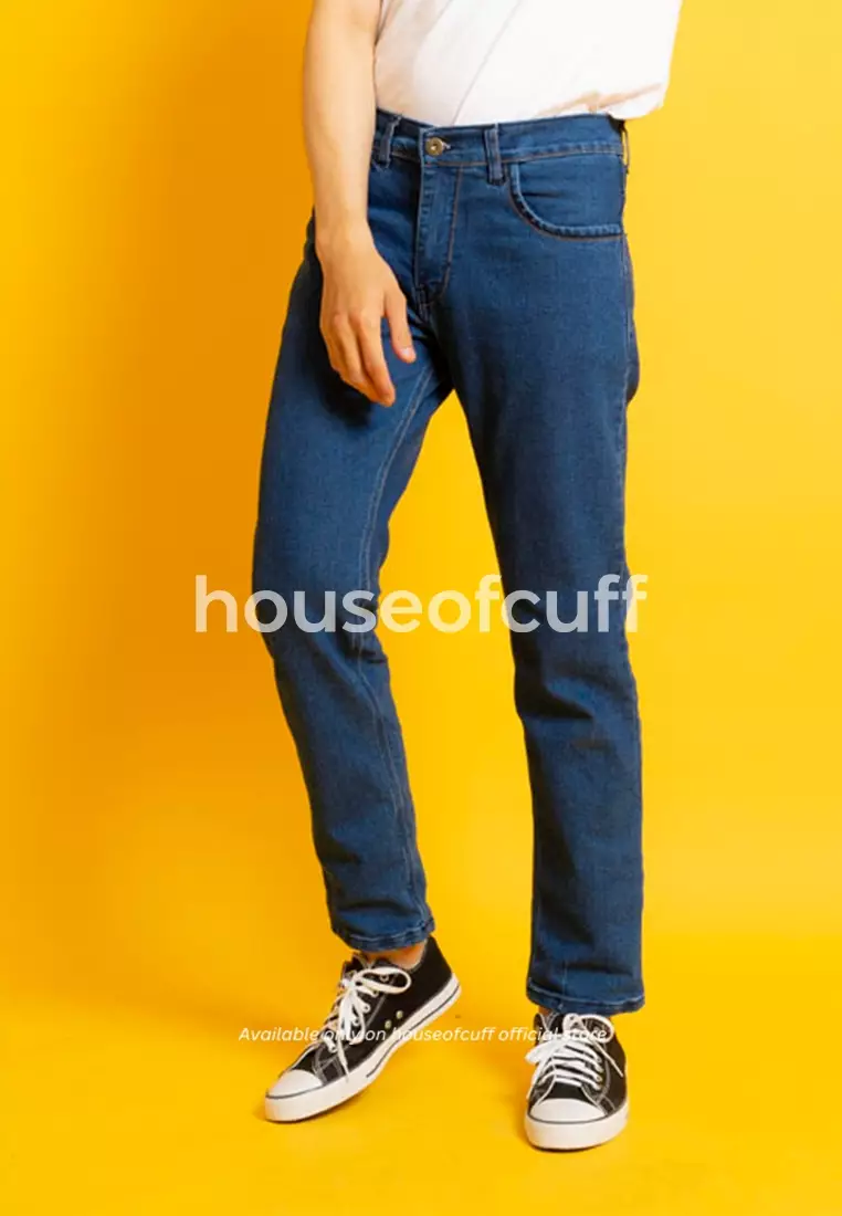 Celana Denim slim fit Panjang Jeans biru navy dawn strech