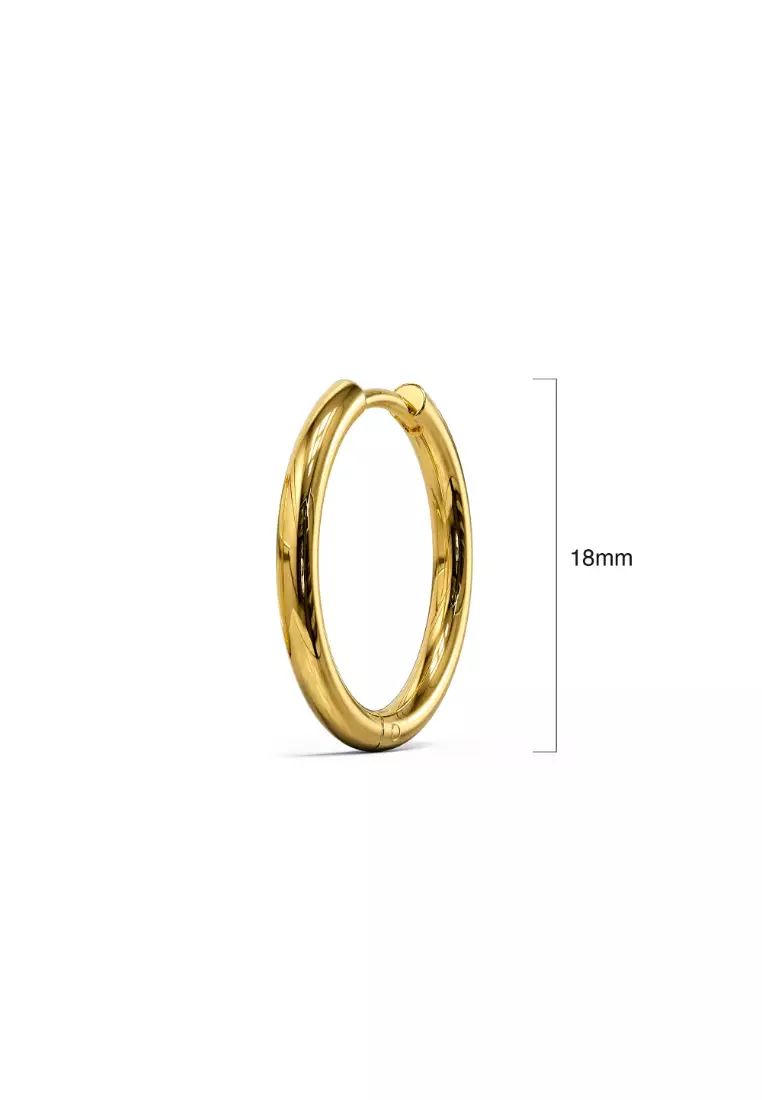 Gold Halo Stainless Steel Clicker Earrings