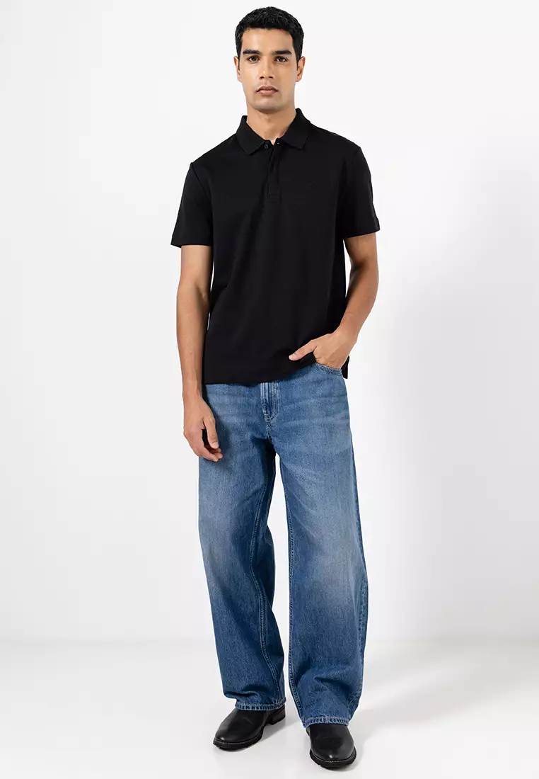Luxe Interlock Cotton Polo Shirt - Calvin Klein Jeans