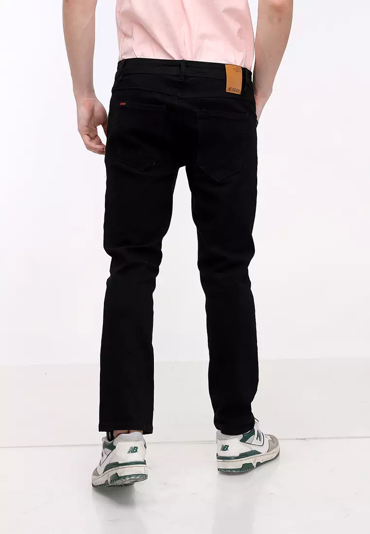 Denim Long Pants Slim Tapered Fit Stretch