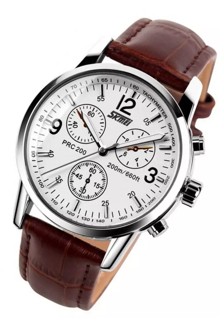 Jam Tangan Analog Pria Casual Waterproof Strap Material PU Leather MN41 ORIGINAL