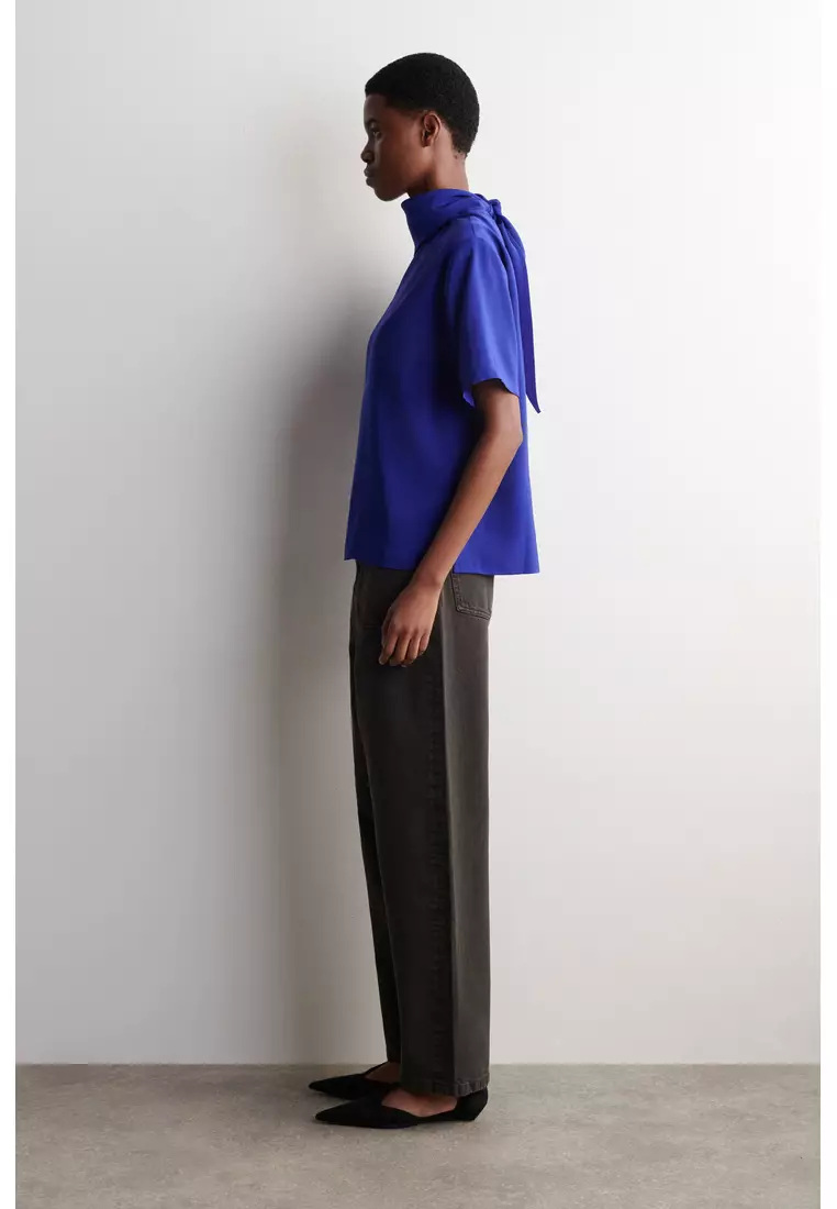 DRAPED SCARF-DETAIL TOP