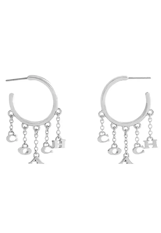 Charm Hoop Earrings - Silver CBW16