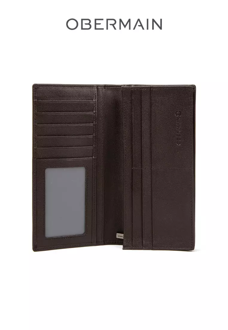 RFID Long Wallet Genuine Leather Brown