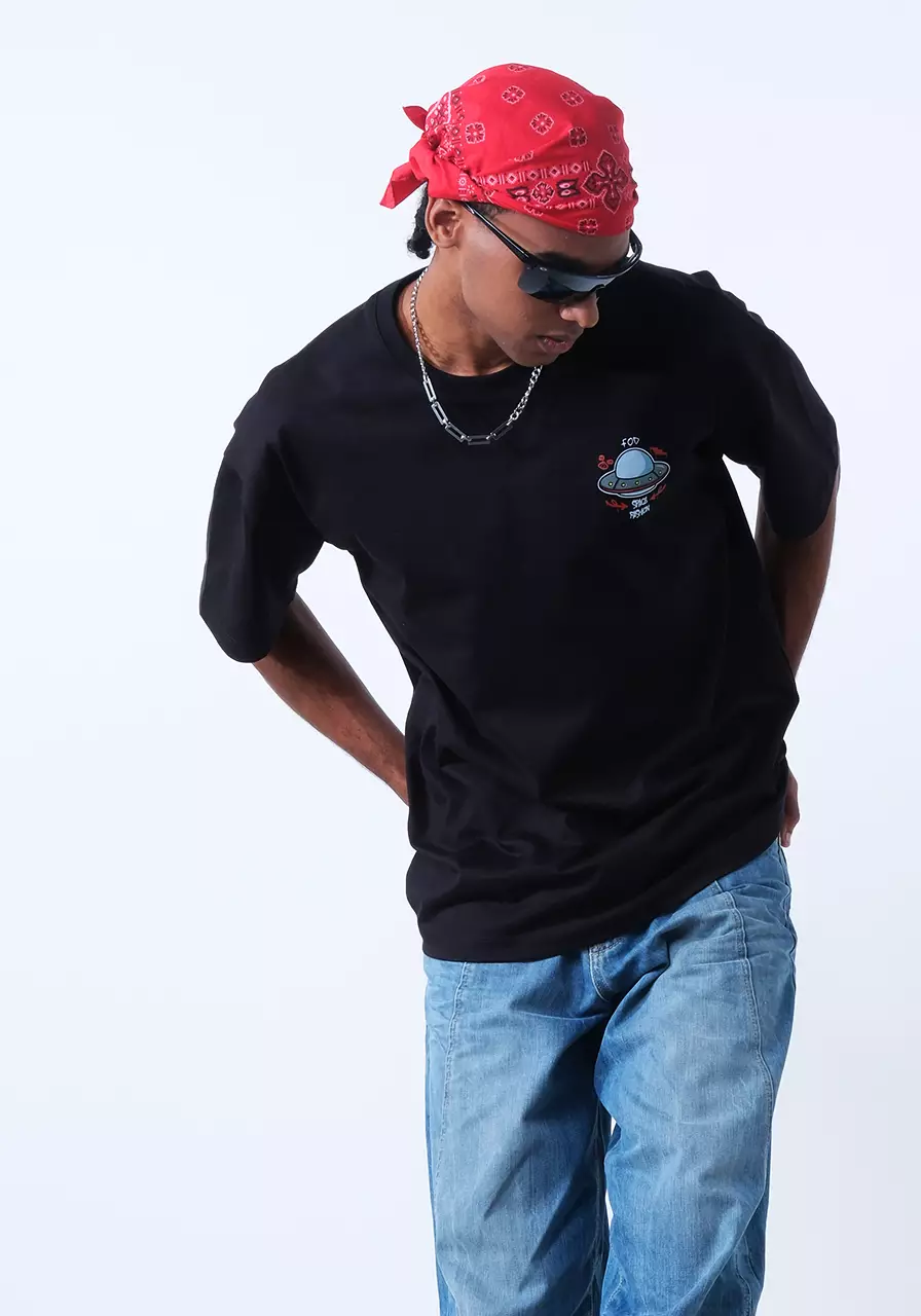 Kaos Oversize Unisex Alien Black