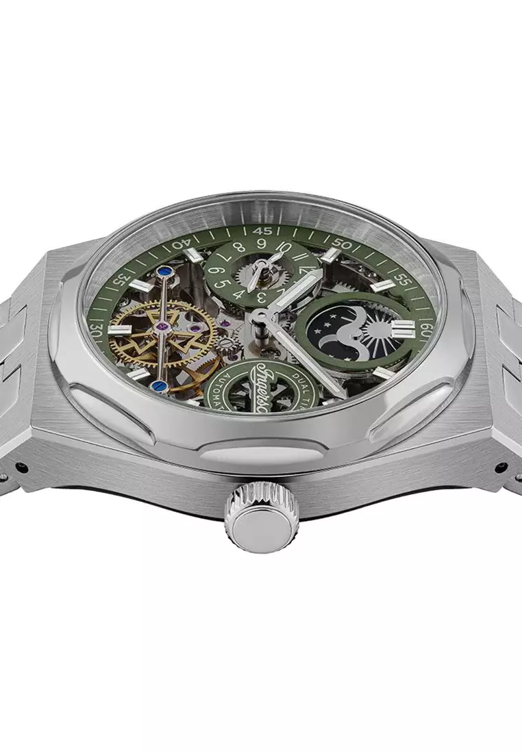 (FREE GIFT) Ingersoll Broadway Silver Stainless Steel Analog Automatic Watch For Men INI12905 IC003GB-GWP