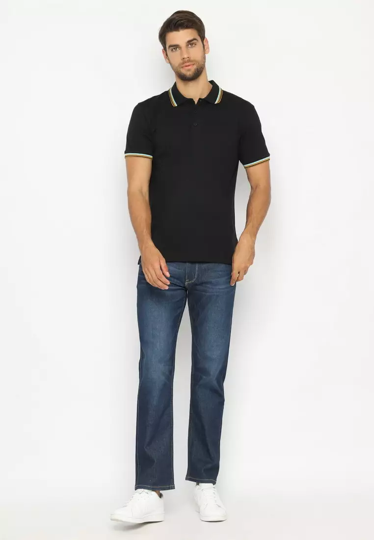 POLICE Polo Shirt Krah Stripes Pria 207200221