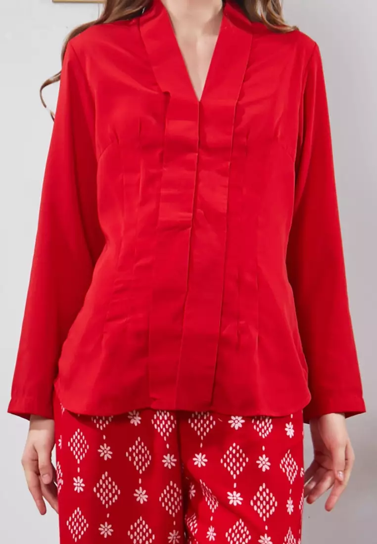 Nayara Atasan Kebaya Kutubaru Kamel Merah