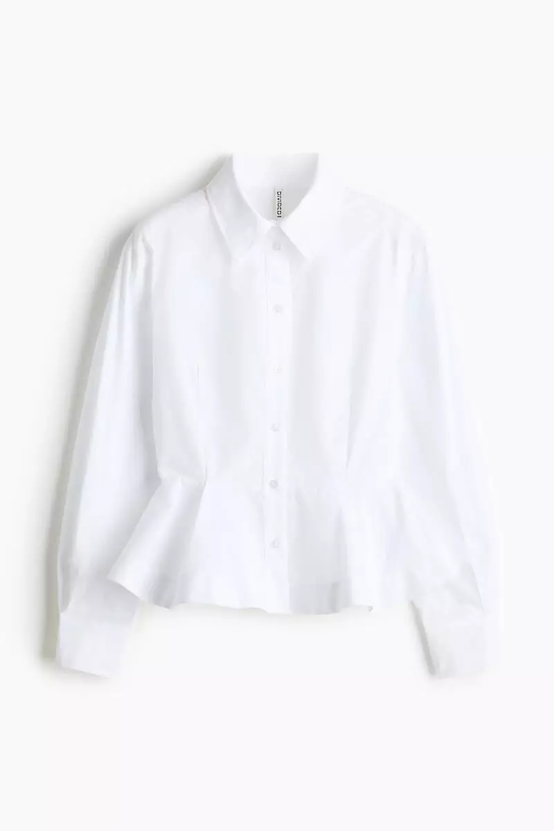 Poplin peplum shirt