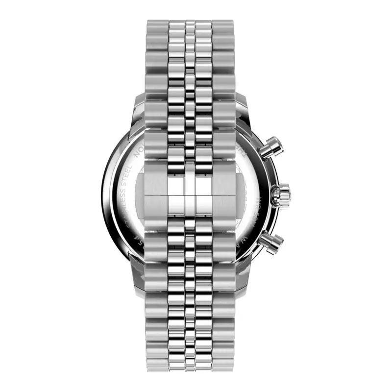 Jam Tangan Pria Timex Waterbury TW2Y23400 Metropolitan Chronograph Black Dial Stainless Steel Strap