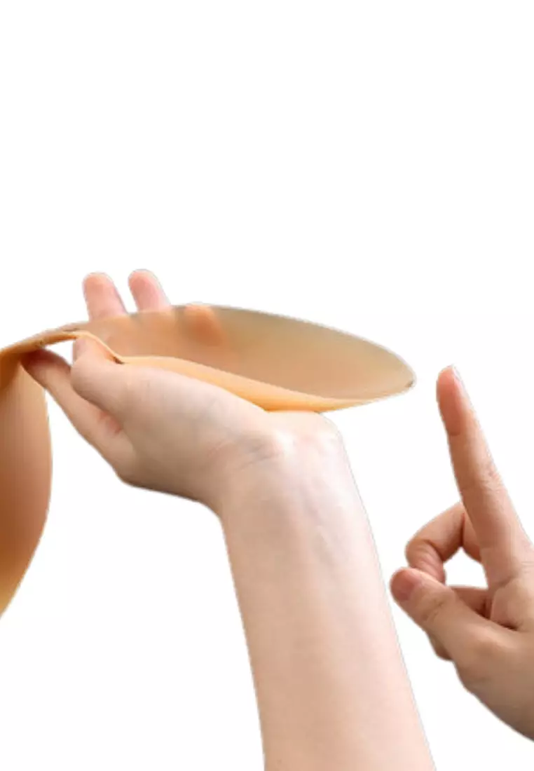 2 Pack Premium Thin Silicone Bra Seamless Invisible Reusable Adhesive Stick on Wedding Bra 隐形聚拢胸胸貼