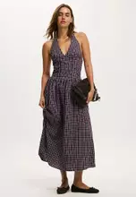 Green Check Moonlit Indigo