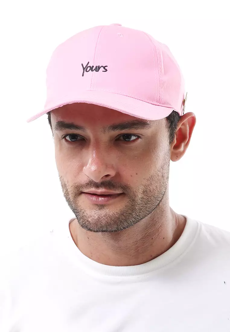 Drsh Topi Baseball Aksesoris Fashion Pria Wanita Bordir YOURS Resizable Strap Material Dril ORIGINAL - Pink