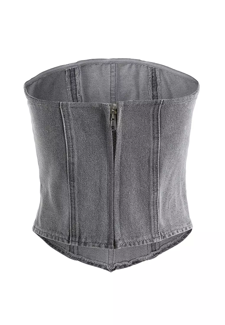 Bustier Corset Top in Grey
