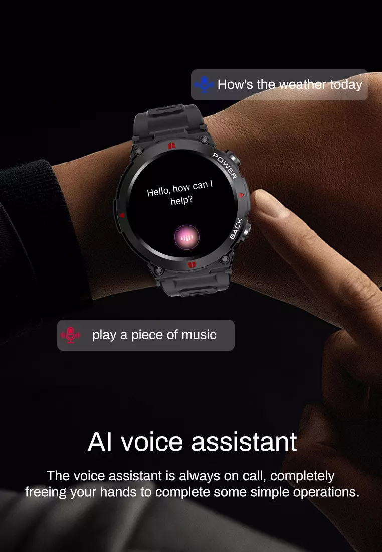 SmartWatch A80 Jam Tangan Anti Air Asli Pria Olahraga Kebugaran Pelacak Bluetooth Panggilan Baterai Tahan Lama Untuk Pria