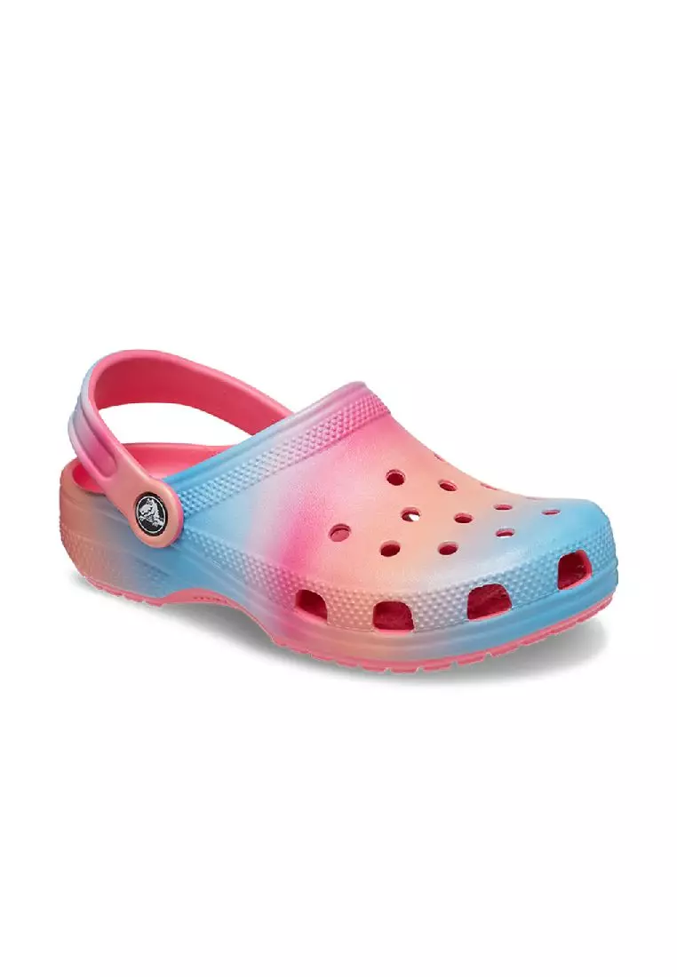 Discount on Crocs  shoes - SKU: Kids' Classic Color Dip Clog In Hyper Pink Multi