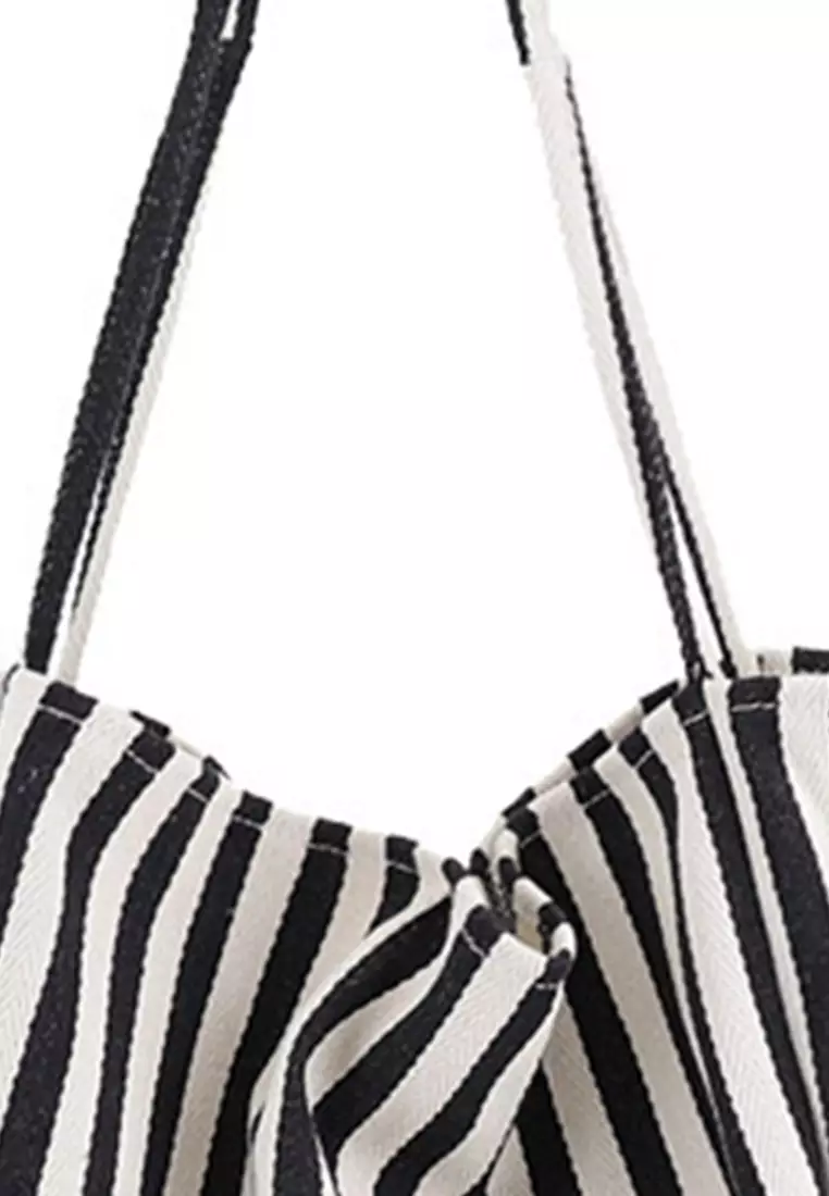 Simple Small Fresh Small Striped Canvas Bag Ca21051315BK