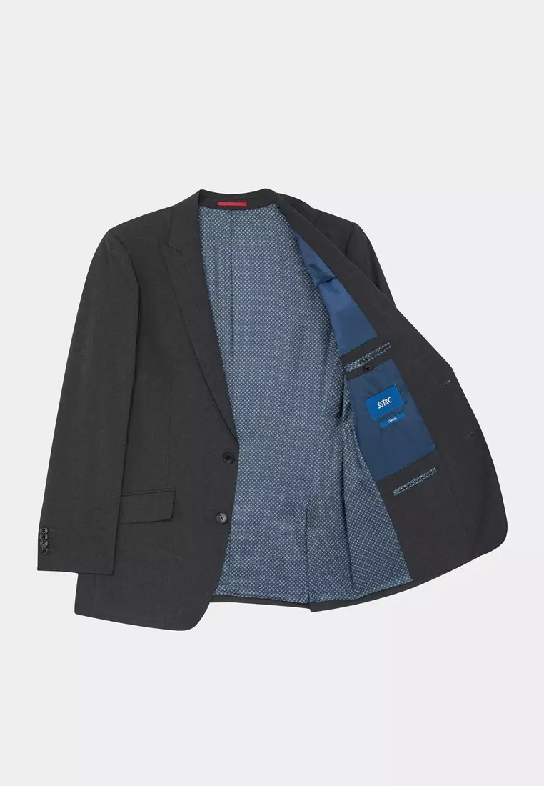 經典款深灰素面經典西裝外套