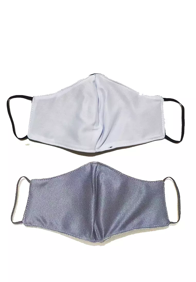 2 in 1 Premium 3 ply Cotton  Mask  Grey & Beige