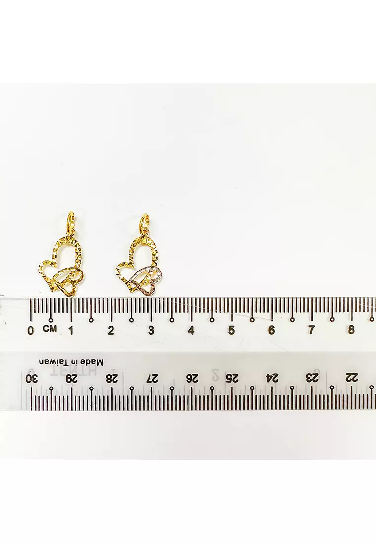 916/22K Gold Double Love Pendant B111