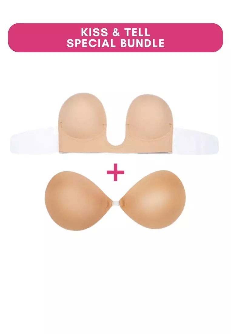 Buy Kiss & Tell Special Bundle Plunging Push Up Nubra and Thick Push Up  Stick On Nubra in Nude Seamless Invisible Reusable Adhesive Stick on  Wedding Bra 隐形聚拢胸 Online
