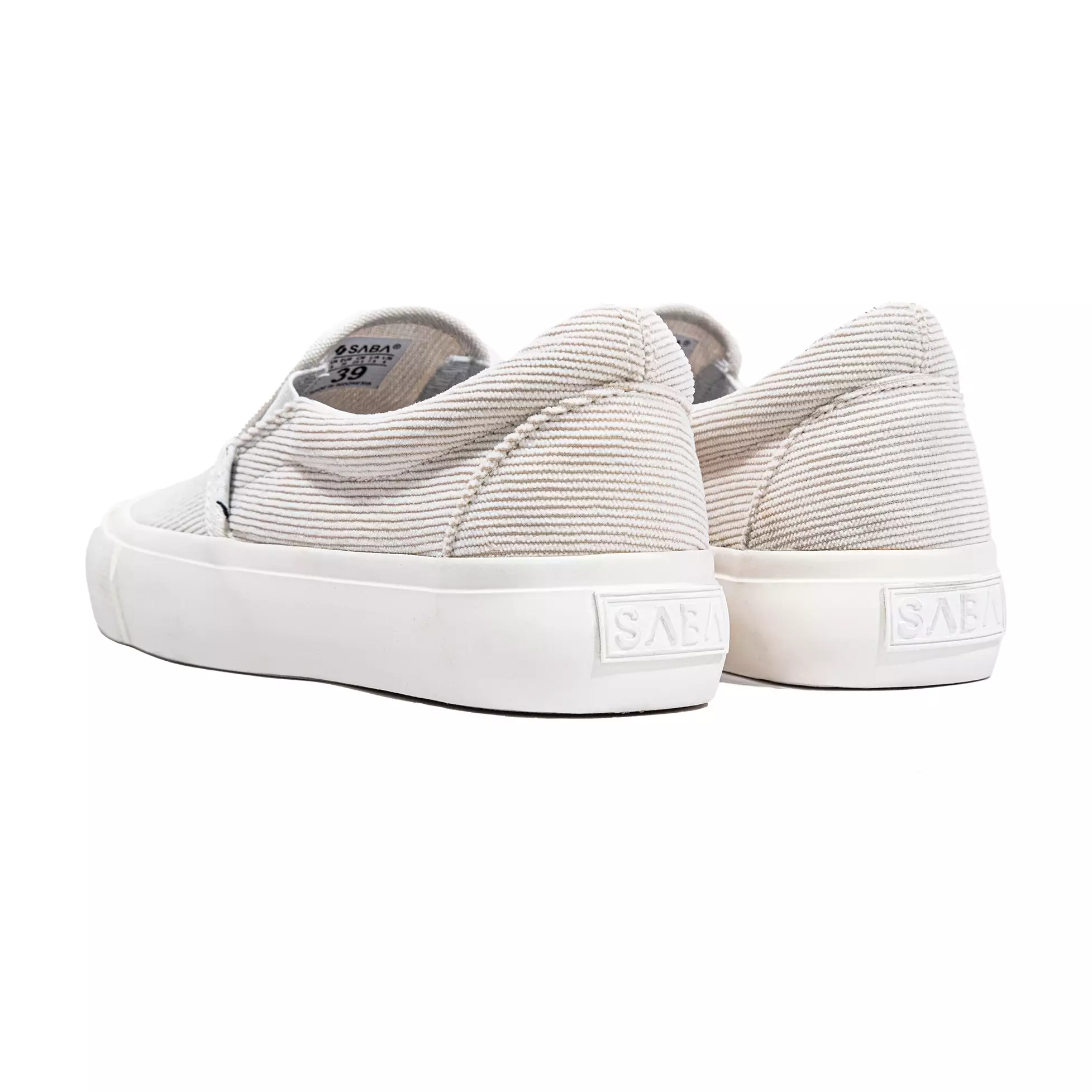 SABA Corduroy Slip On Off White - Sepatu Sneakers Casual Pria Wanita CRD 06