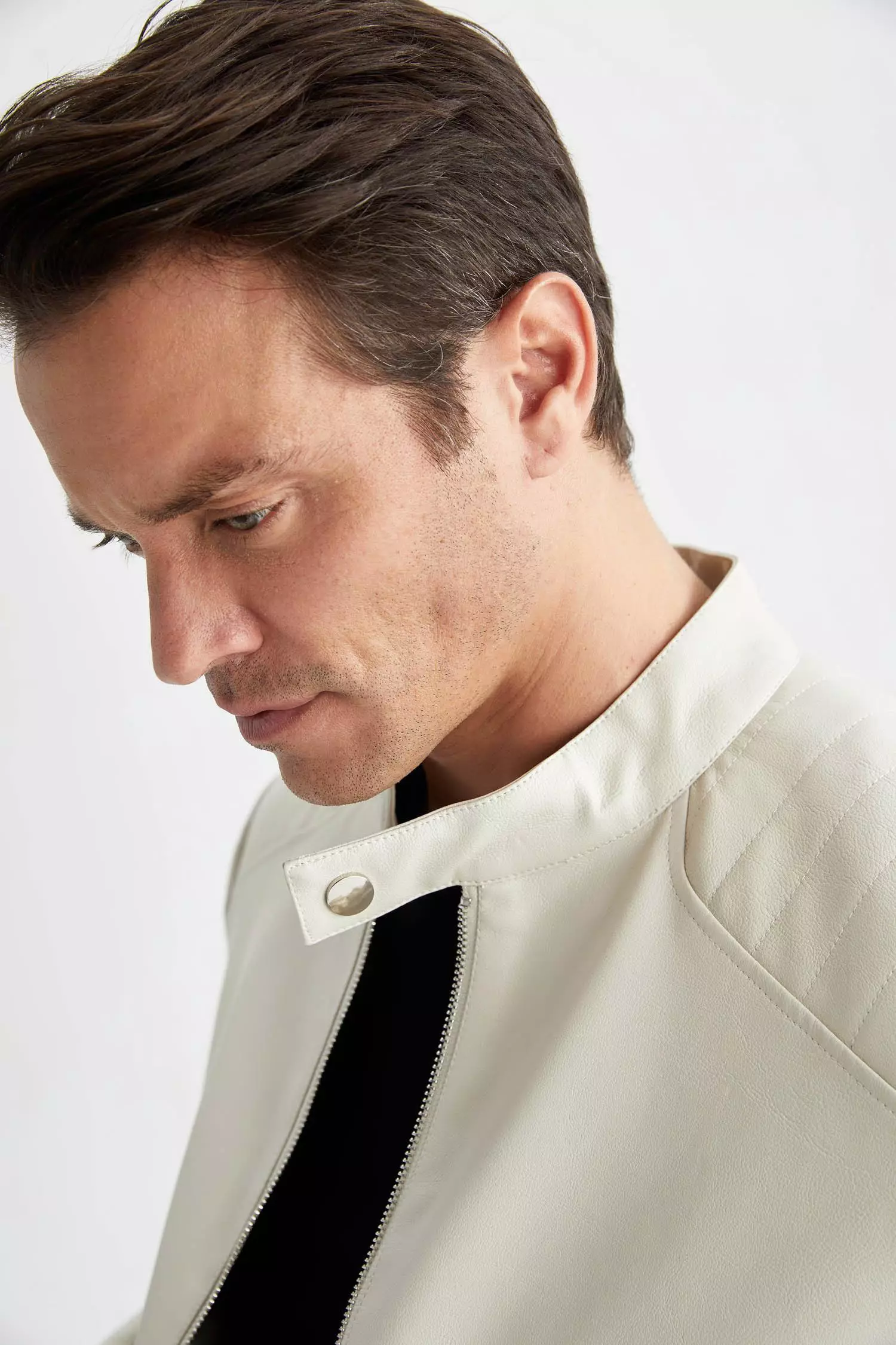 Slim Fit Faux Leather Coat