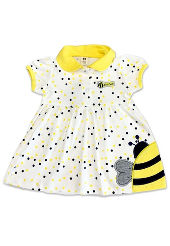 Toffyhouse black and white and yellow Toffyhouse Bee Cute cotton dress F3D09KA8C8AD34GS_1