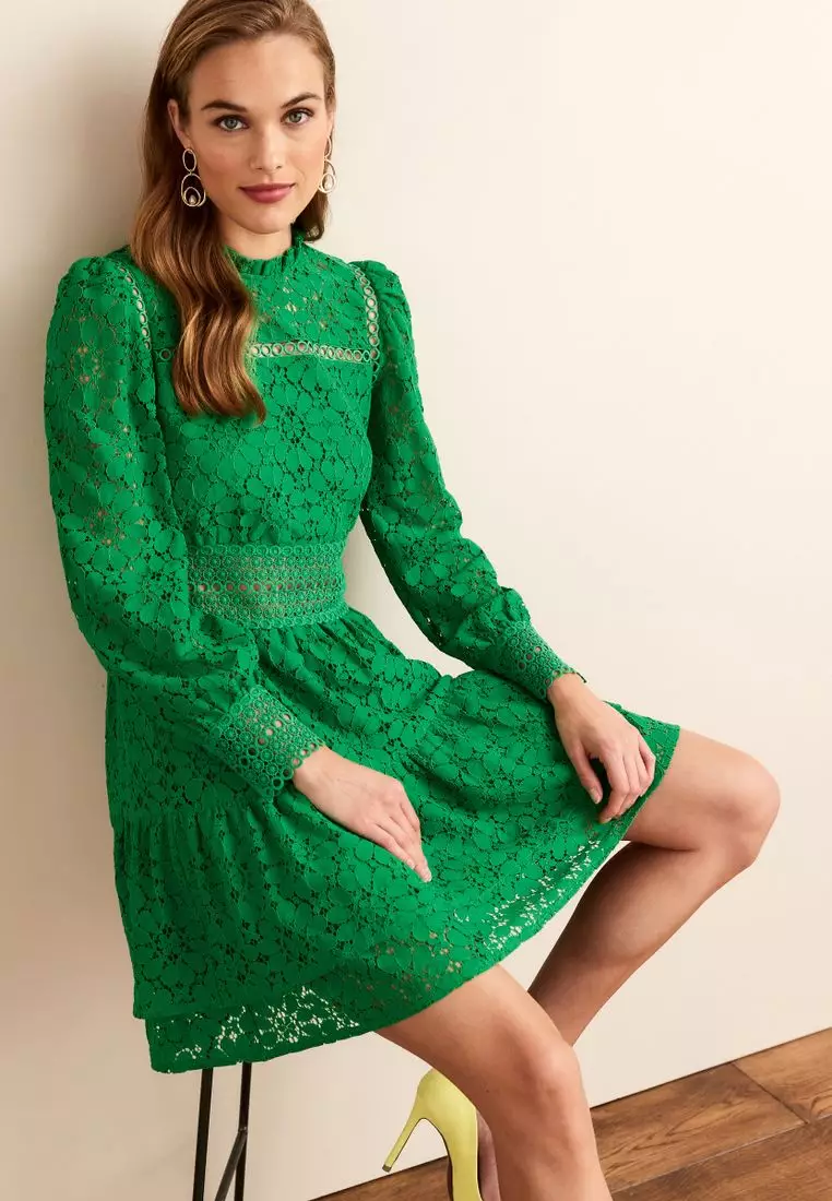 Long Sleeve Lace Mini Dress