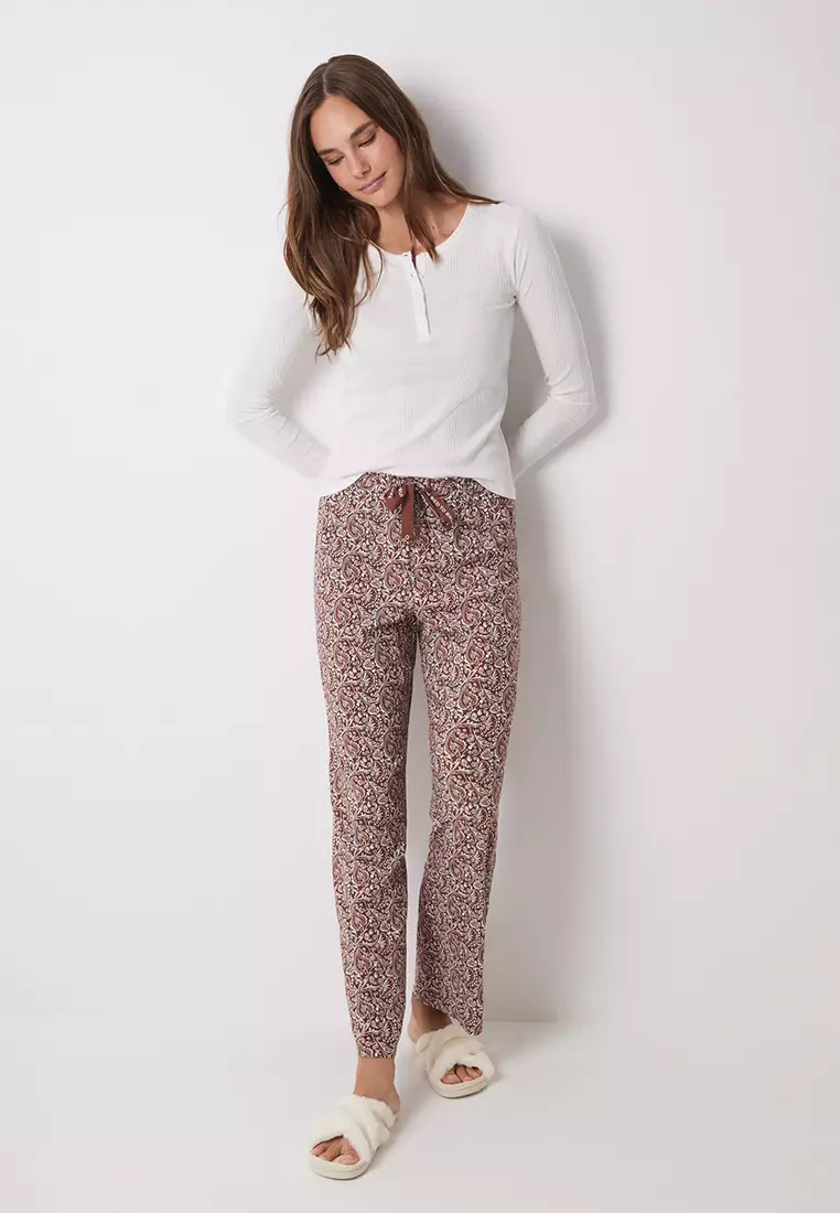 Long Lounge Trousers In Paisley Viscose