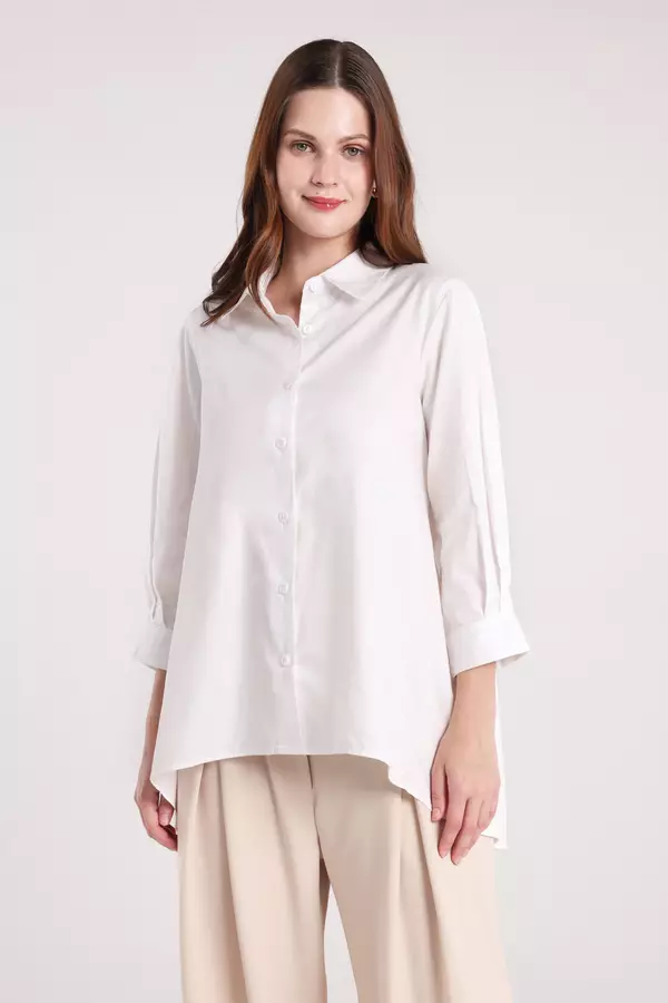 Minimal x Devina Putri - Xaviera - Kemeja A Line - White Colour White