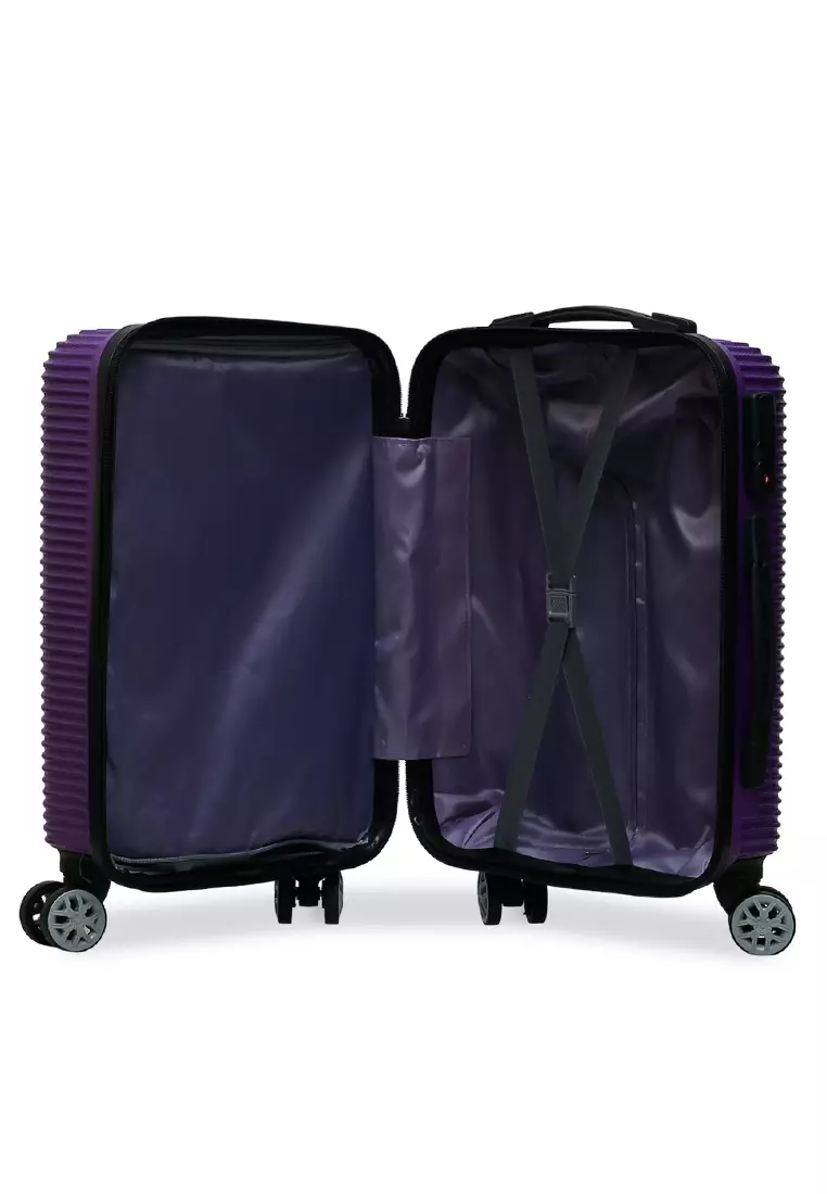 Caroline Koper Mini Unisex Size 18 Inch Tas Travel Number Code Lock Material Fiber ABS ORIGINAL - Purple