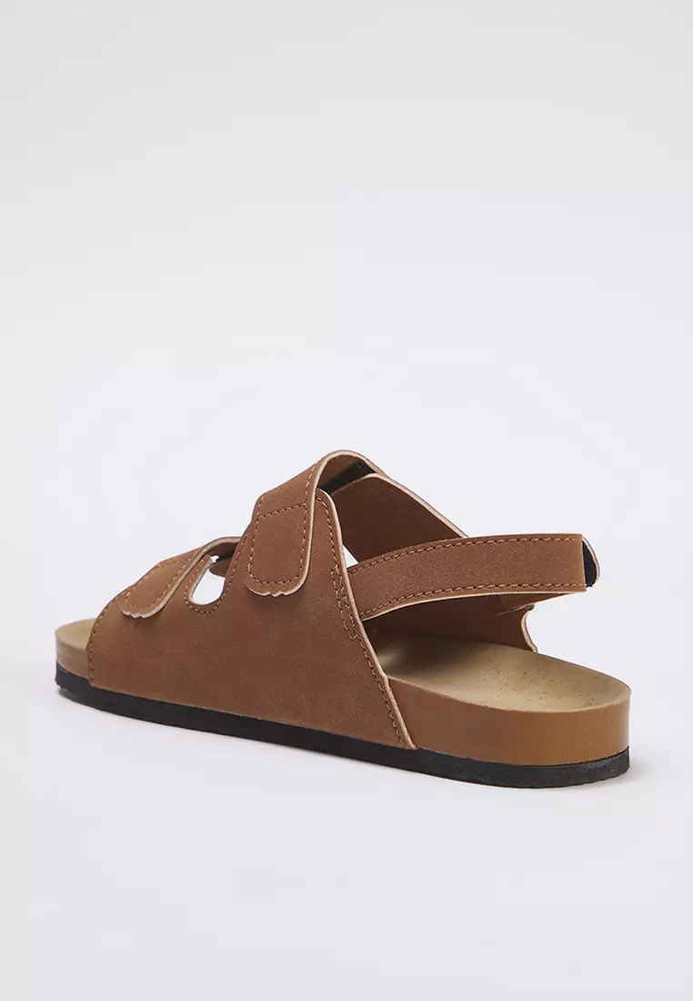 Brown Velcro Strap Big Boys Kids Sandals Takss25Sd00025
