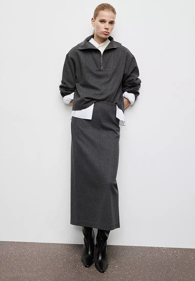 Turtleneck Sweatshirt with Zip