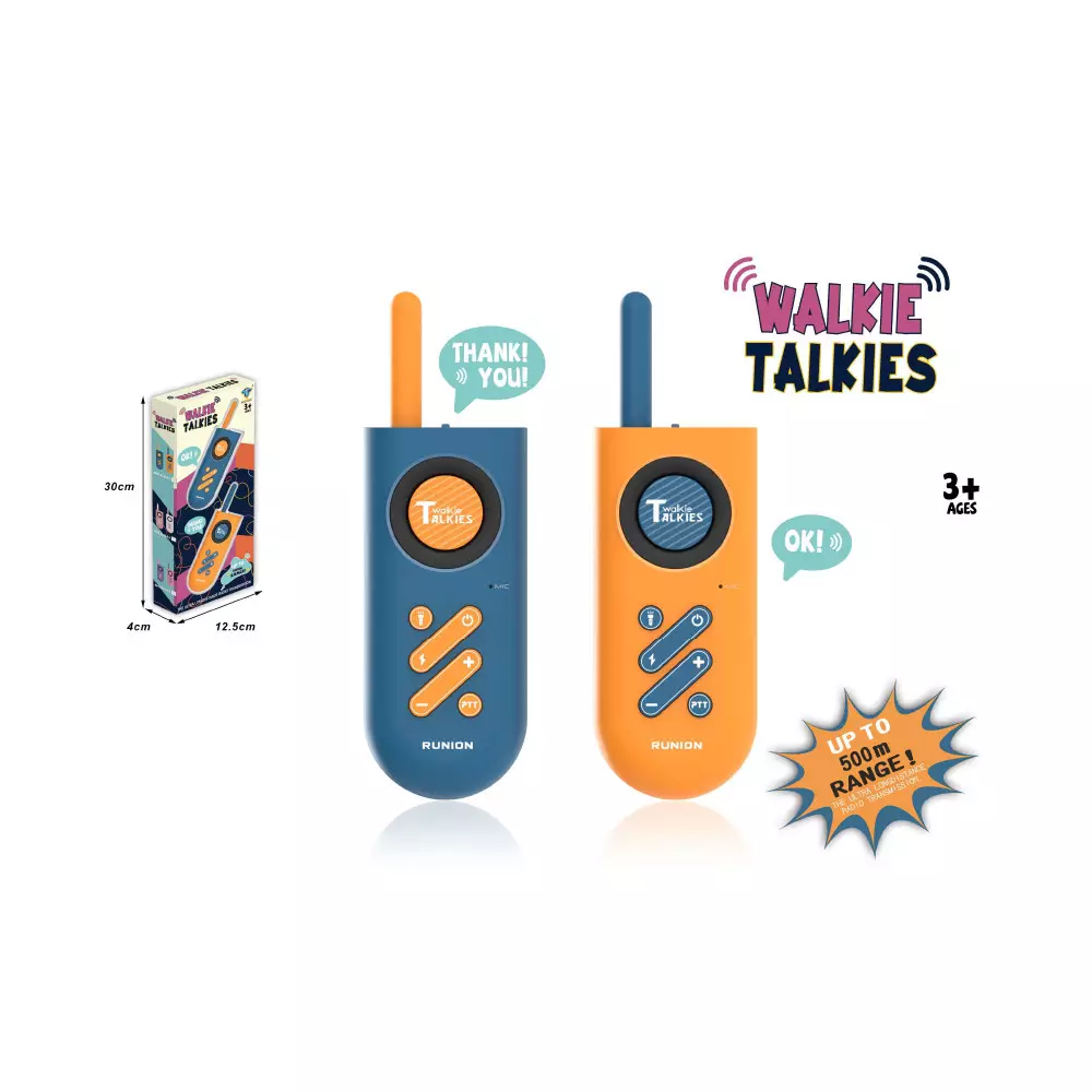 KIDDY FUN SET WALKIE TALKIE FASHION 500 MTR - BIRU/ORANYE